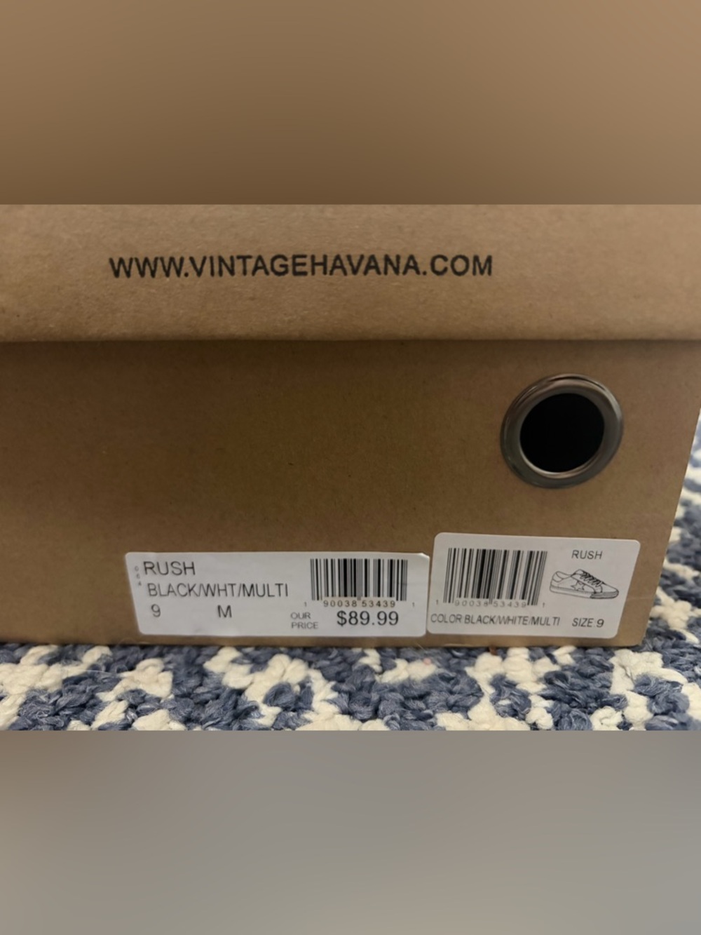 NWT- Vintage Havana White Sneakers with Black Toe and Gold Star Accent - Picture 8 of 8